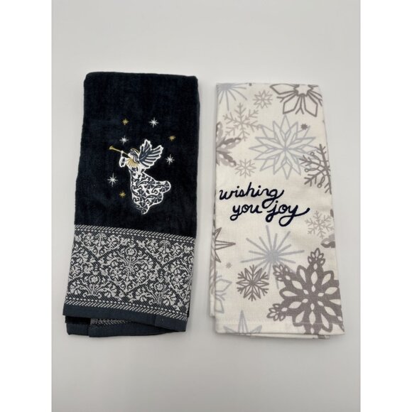 Set of 2 Christmas Kitchen Towels St Nicholas Square NEW Without Tags Cotton - Picture 2 of 7